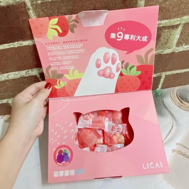 【貓掌膠原QQ 療癒 軟綿糖 】2種色系療癒口味，LICAI 讓您從吃開始變美!